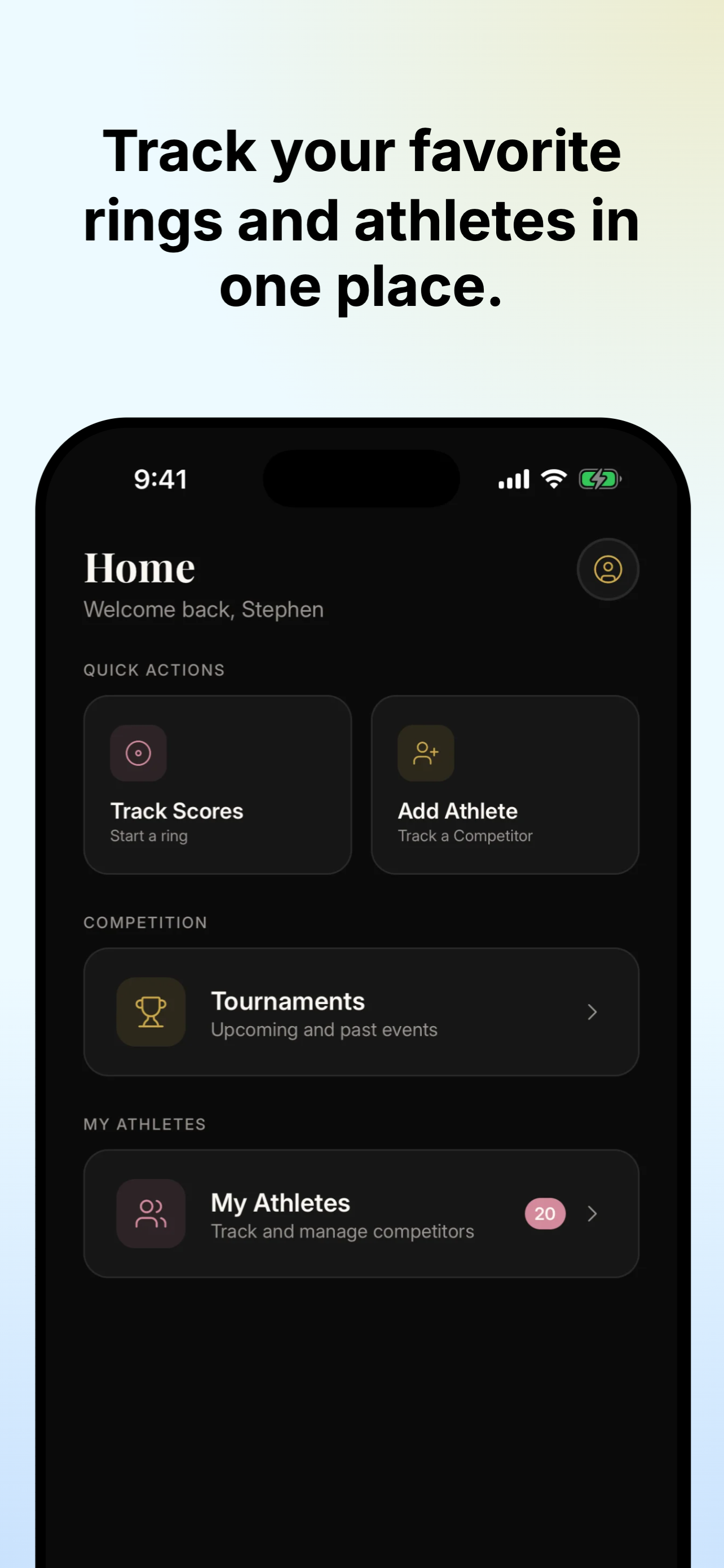 RingWatch app home screen